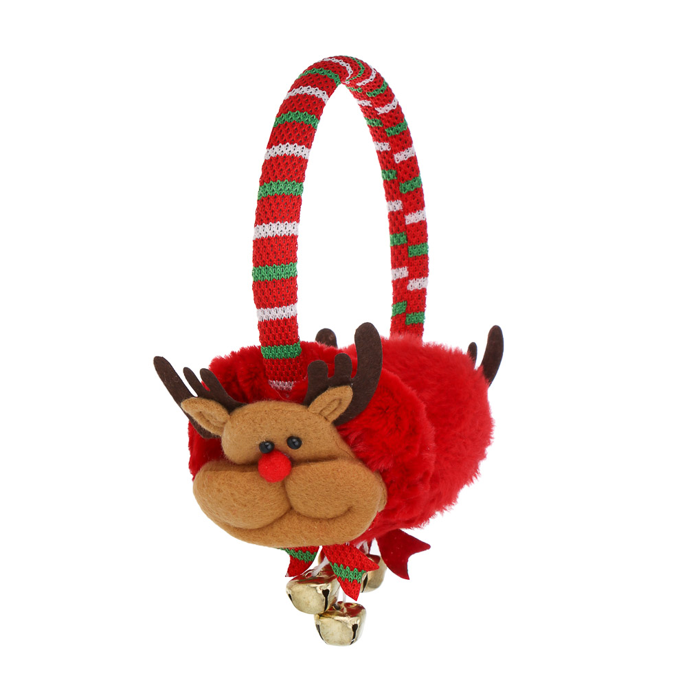 СНОУ БУМ Ободок-наушники с новогодними персонажами, диаметр 13,5см, пластик, полиэстер, 3 дизайна - #2