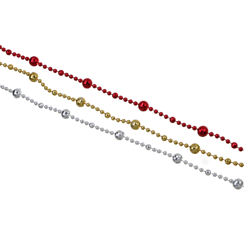 СНОУ БУМ Бусы декоративные 0,8x270 см, 3 цвета, 26-472 - #1