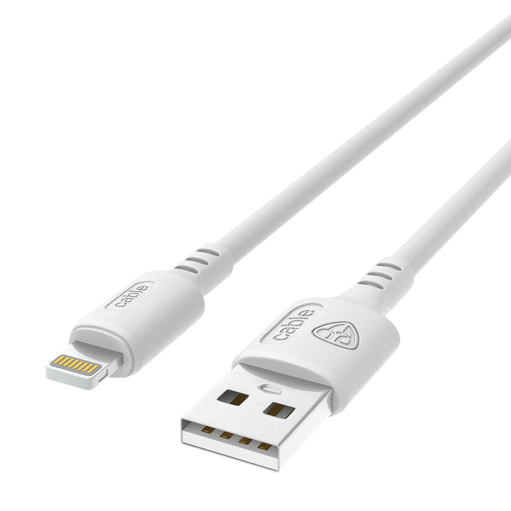Кабель для зарядки USB(A)-iP BY Fusion, 12Вт, 1 м, 2.4A, TPE, белый - #4