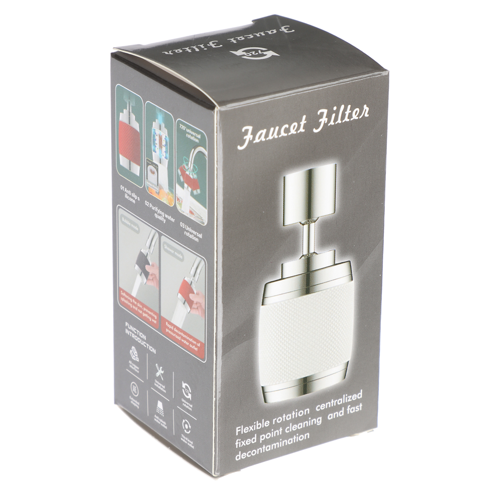 Аэратор-насадка для смесителя с фильтром, 2 режима, хром/белый - #5