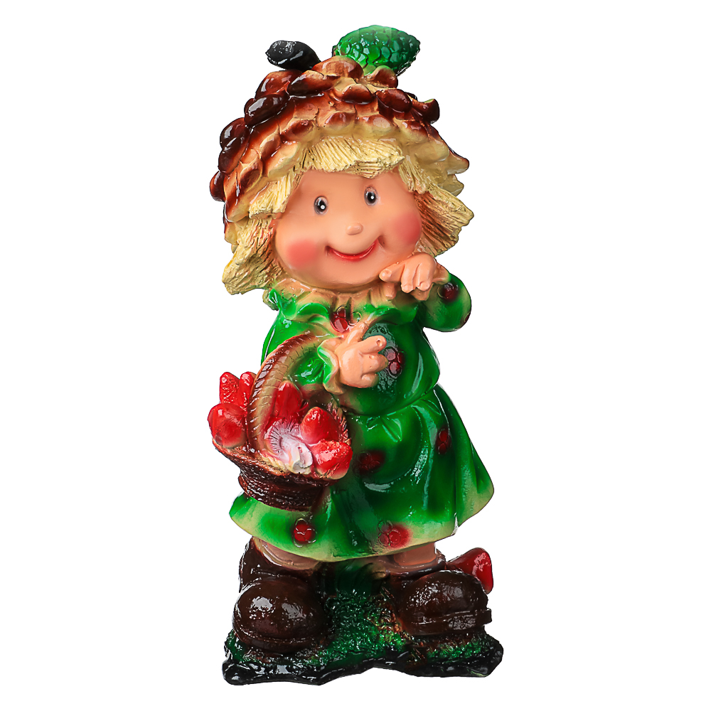 Фигура садовая Девочка-гном Шишка 35х20см гипс - #2