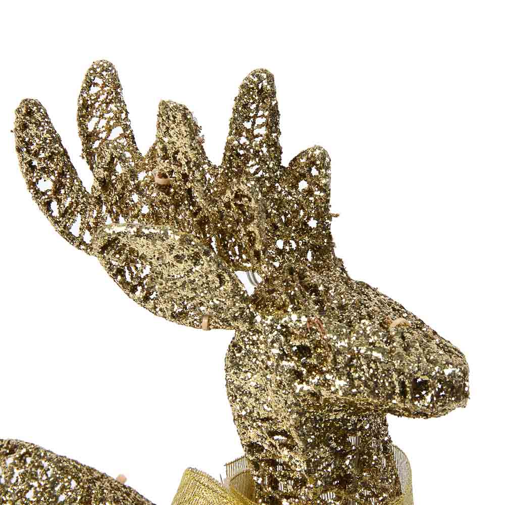 СНОУ БУМ Олень, 30 LED, 40 см, шампань, постоянное свечение - #4