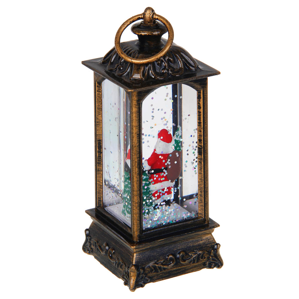 СНОУ БУМ Светильник декор. LED в виде фонаря со снегом, 5x5x13см, PC, ABS, вода, 3хLR44, 1реж.,2диз. - #5