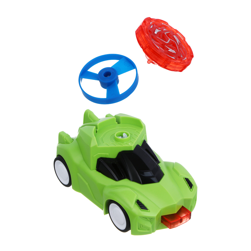 ИГРОЛЕНД Машинка "Дикий вихрь", летающ.диск, светящ.волчок, инерция, 3LR41,ABS,16х14,3х6 см, 4 диз. - #8