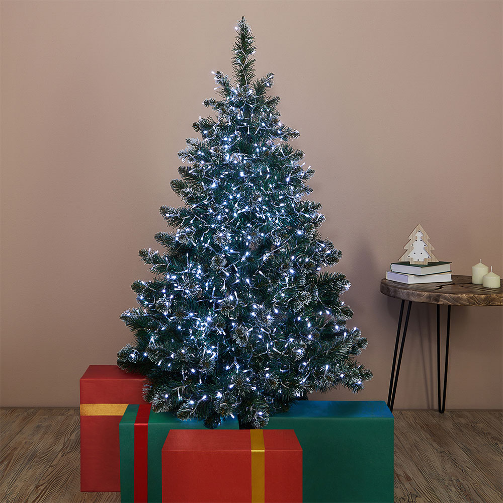 СНОУ БУМ Гирлянда эл. вьюн 14м, 300LED, белый, 30LED мерцание, ПВХ прозр., коннектор, 220В - #5