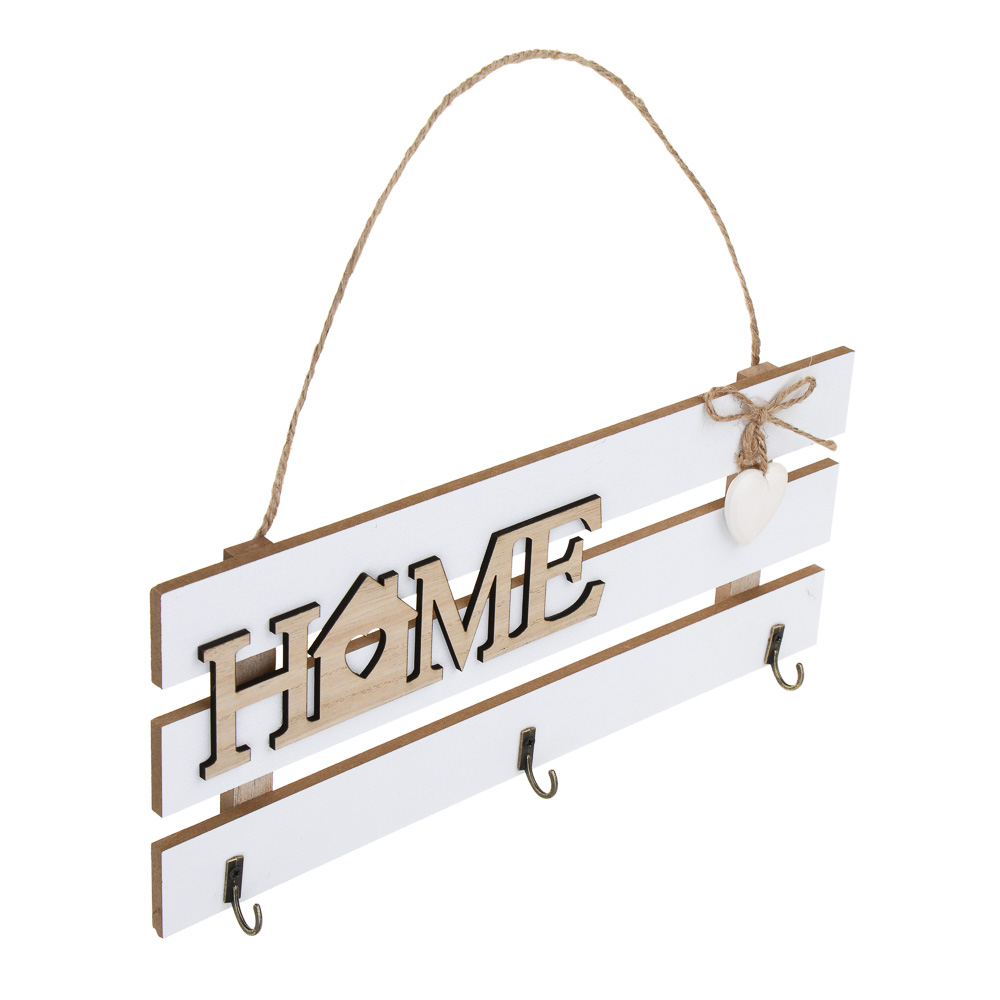 Ключница открытого типа HOME на 3 крючка, 29,5x12 см, МДФ - #2