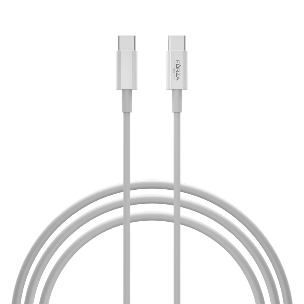 FORZA Кабель для зарядки микс Type-C - Type-C / iP, 1м, Быстрая зарядка QC3.0, белый - #1