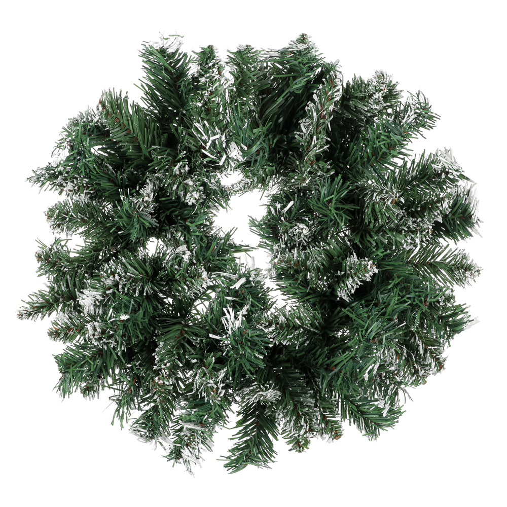 СНОУ БУМ Венок с заснеженными кончиками 40 см ПВХ, 26-87 - #1