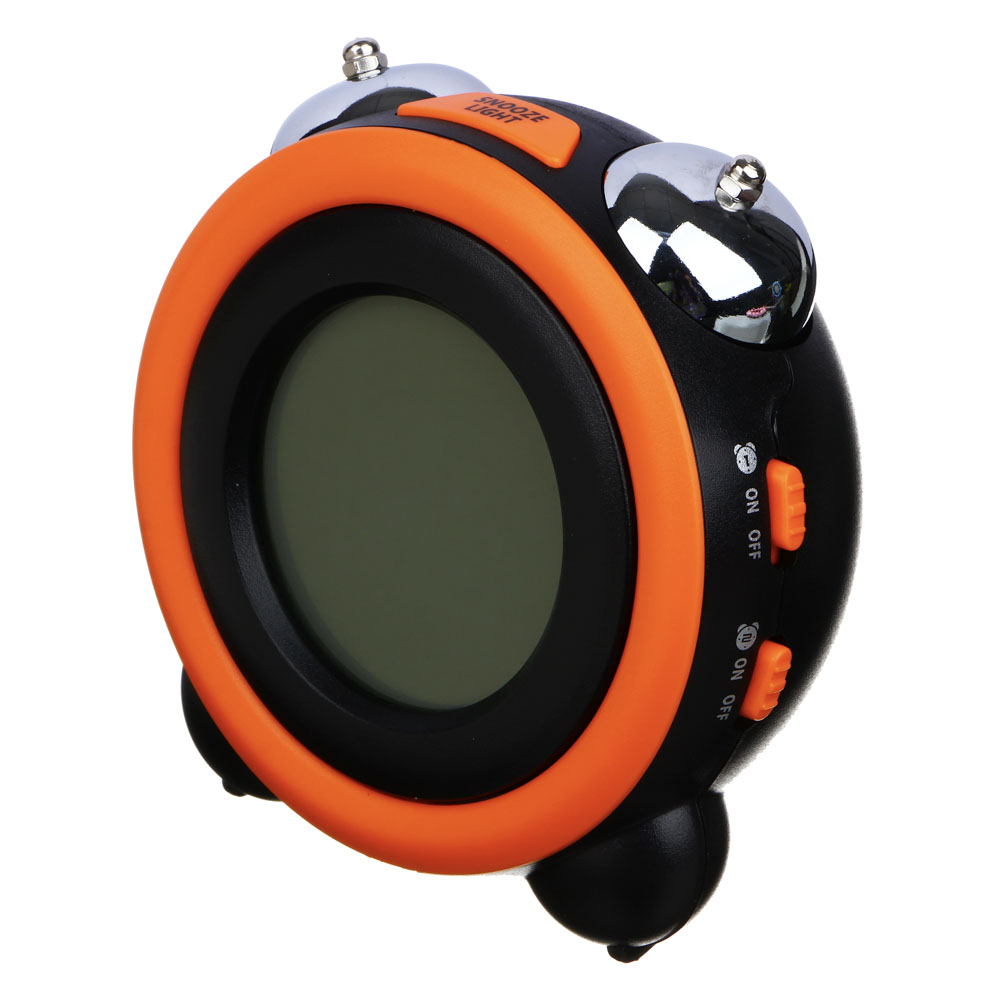 Будильник электронный LADECOR CHRONO, черно-оранжевый, 10,5x10,5x7 см - #4