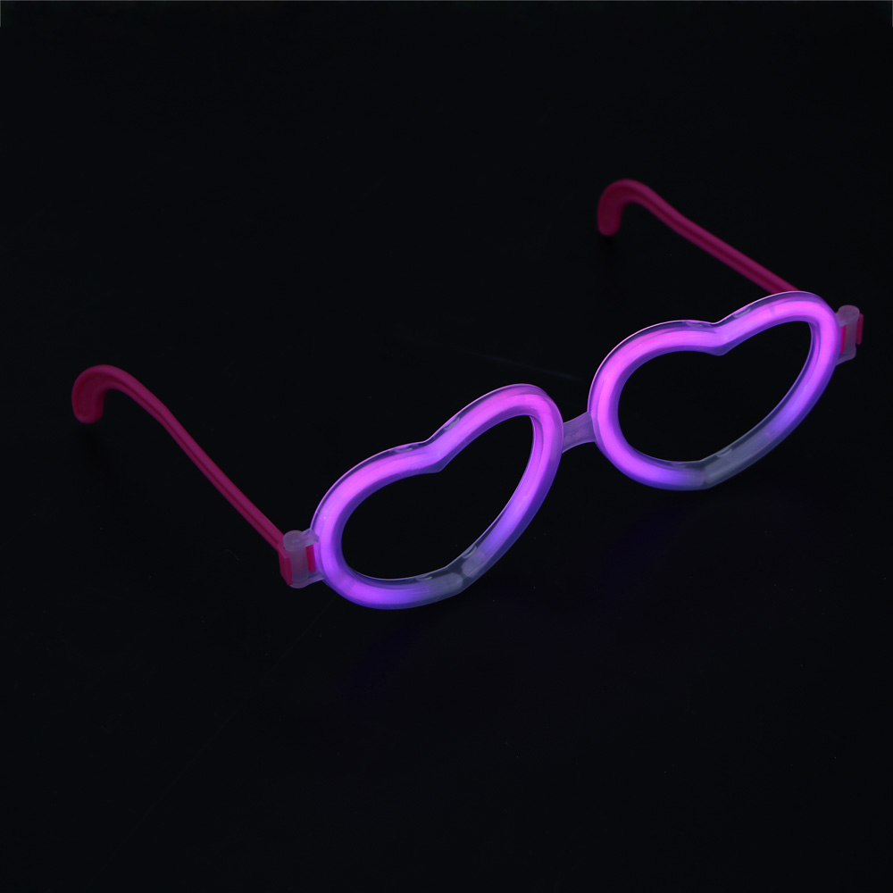 СНОУ БУМ Очки неоновые в виде сердечек, ширина очков 18 см, пластик, 4 цвета - #6