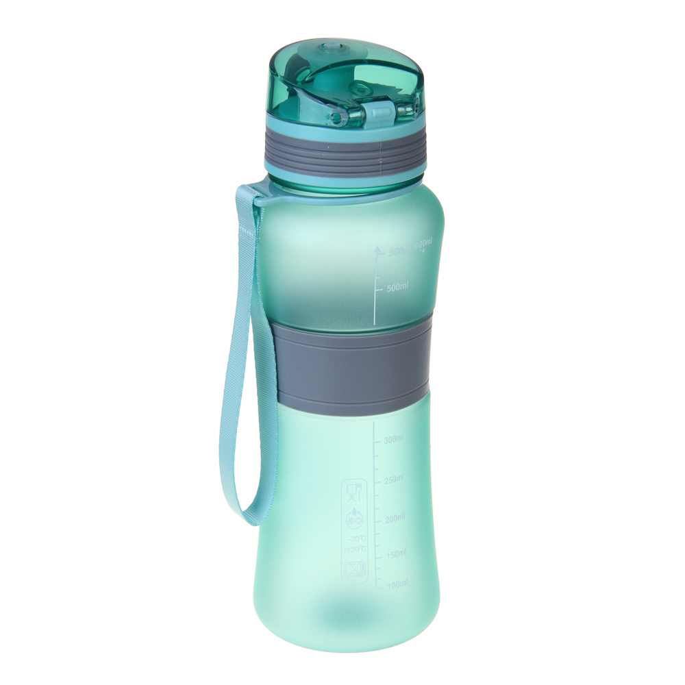 SILAPRO MAX Бутылка спортивная с замком, EGGSHELL BLUE-ULTIMATE GREY, 600мл, РС, силикон - #7