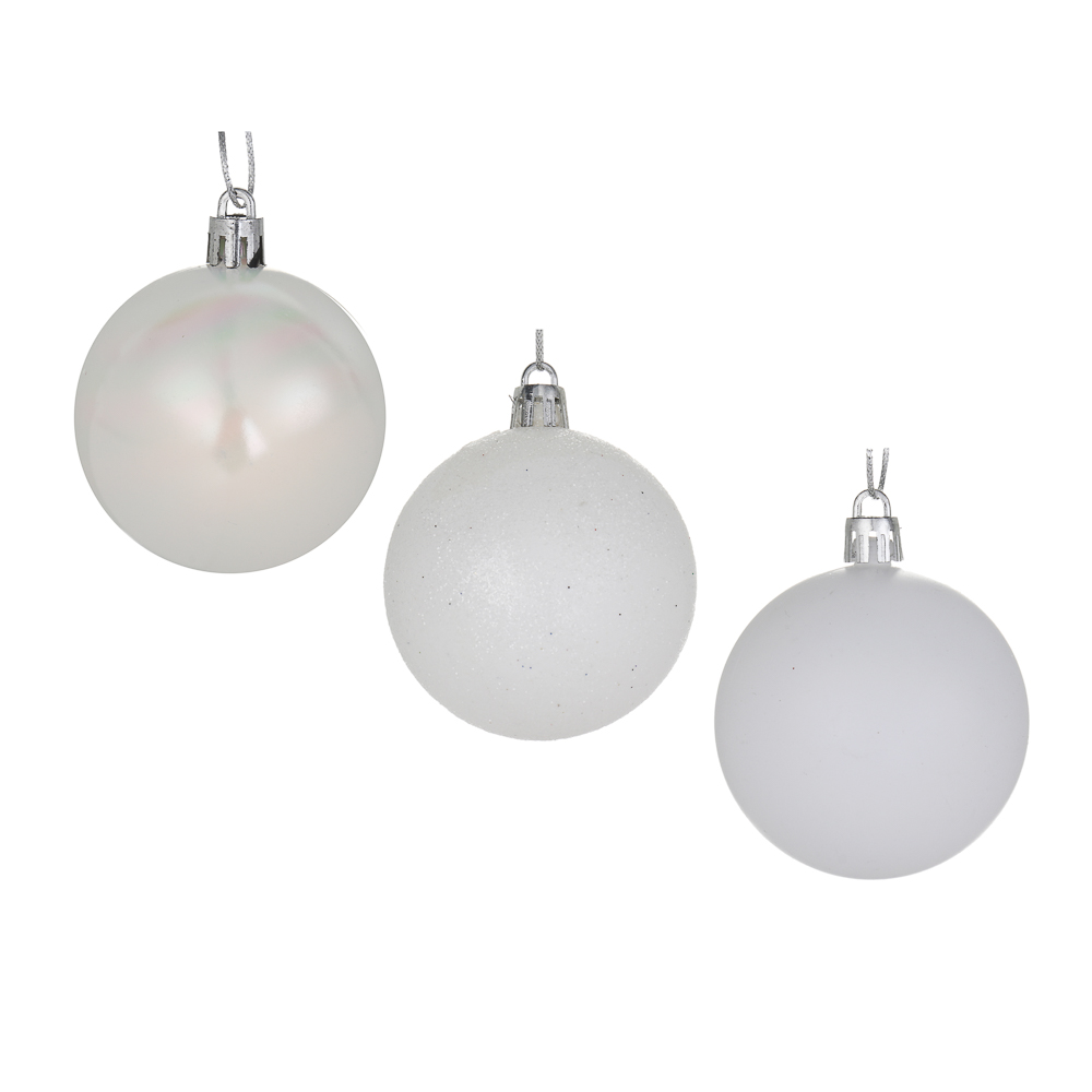 СНОУ БУМ Набор гладких шаров 6 см, 18 шт, белый, 26-150 - #1