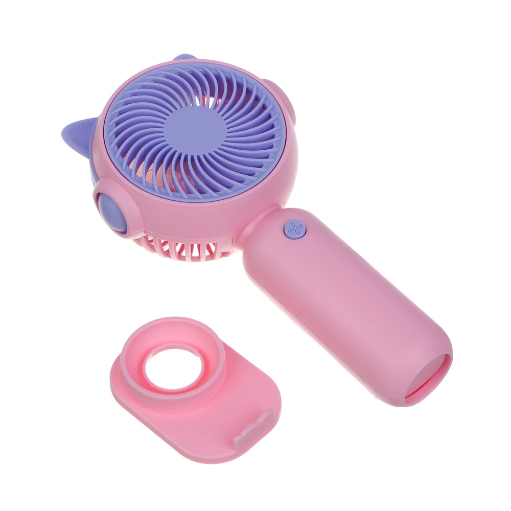 ИГРОЛЕНД Вентилятор ручной портативный, 1 скорость, 1,5V, 2хАА, PP, 9х5,5х18 см, 4 дизайна - #7