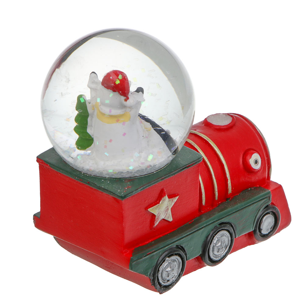 СНОУ БУМ Снежный шар Поезд 7,7x7,7 см, полистоун, стекло - #4