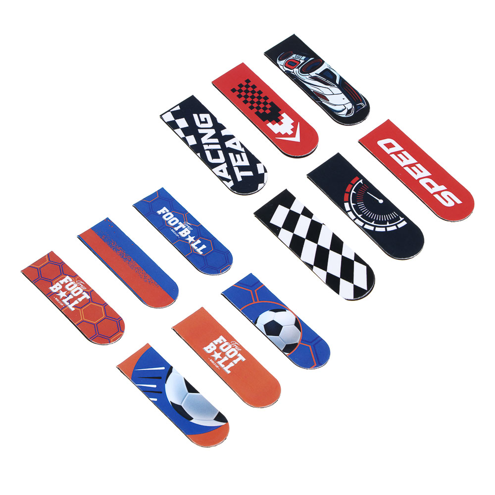 Магнитные закладки, 6 шт., "Рэйсинг Тим/Футбол", 12x1,9см, размер упаковки 18,3x10,3см - #2