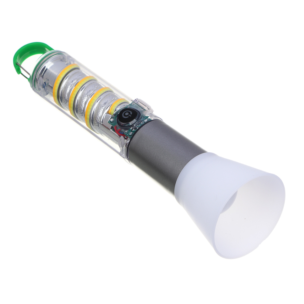 ЕРМАК Фонарь LED СОВ, 7 режимов, 1200 мАч, 175х34 мм, карабин, фокусировка, рассеиватель - #2