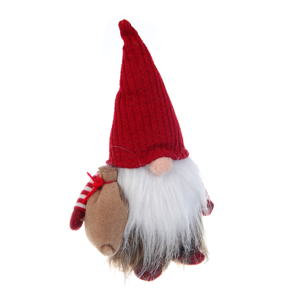 СНОУ БУМ Фигура декоративная "Гном" 26,5 см, полиэстер, красный - #1