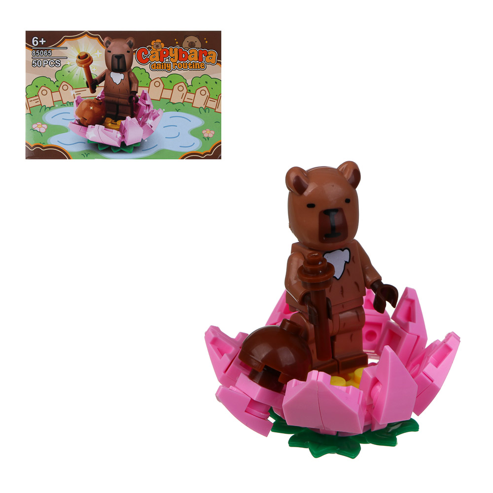 ИГРОЛЕНД Конструктор "Мир Капибарчиков", 14,5х4х9,5 см, ABS, 6 видов - #1