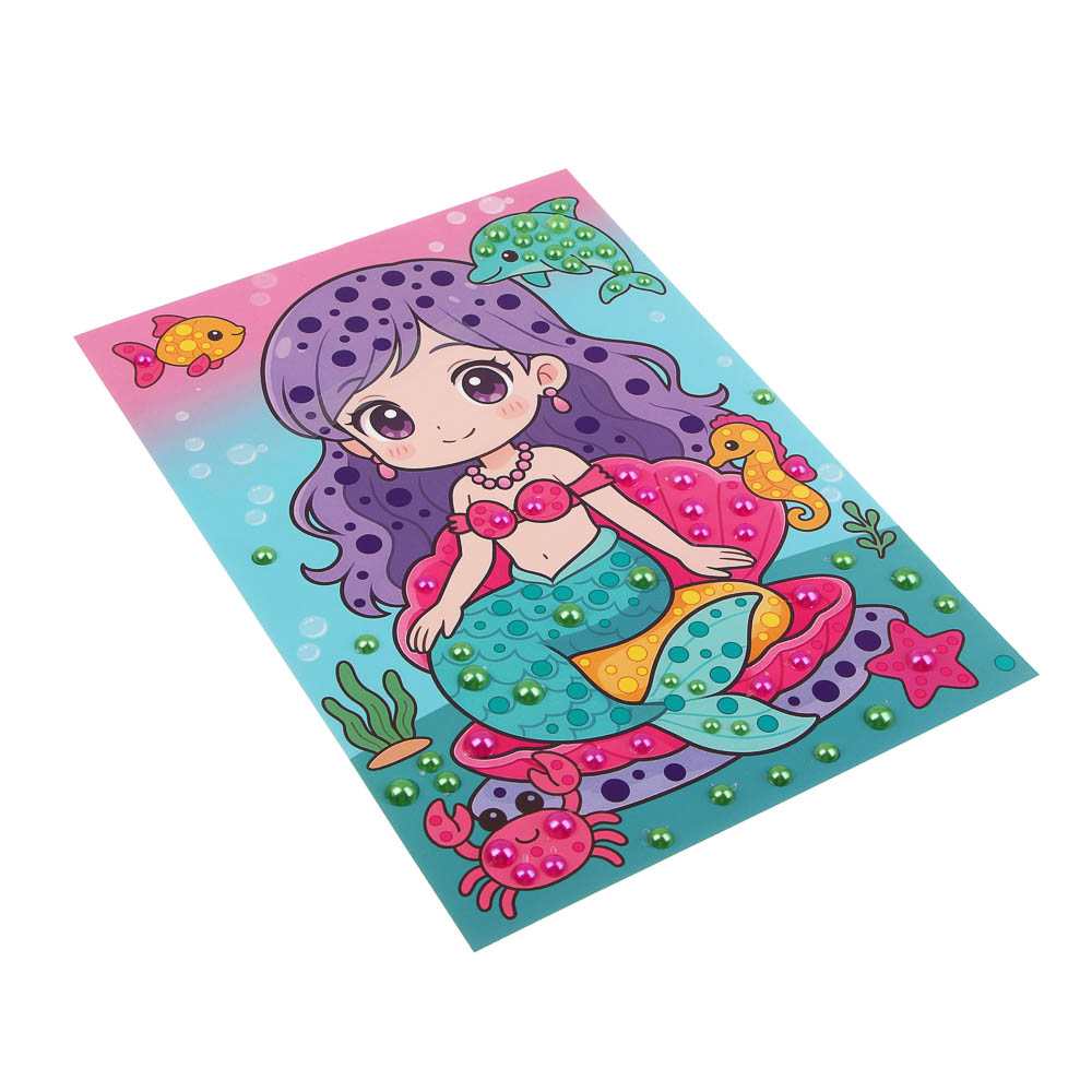 ХОББИХИТ Аппликация жемчужными стразами, пластик, картон, 22х33см, 3-6 дизайнов - #5