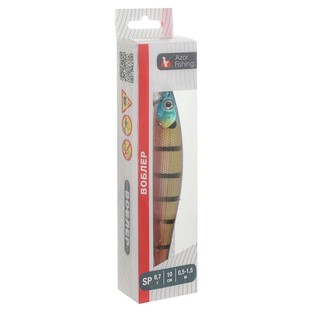 Воблер "Дэнсер Флэт Минноу" тм AZOR FISHING, F, 8,7гр, 100мм, 0,5-1,5м, 5 цветов - #17