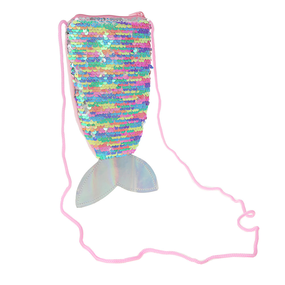 ИГРОЛЕНД Сумка-русалка детская, разноцветные пайетки, пластик, полиэстер, 23х12см, 6 цветов - #1