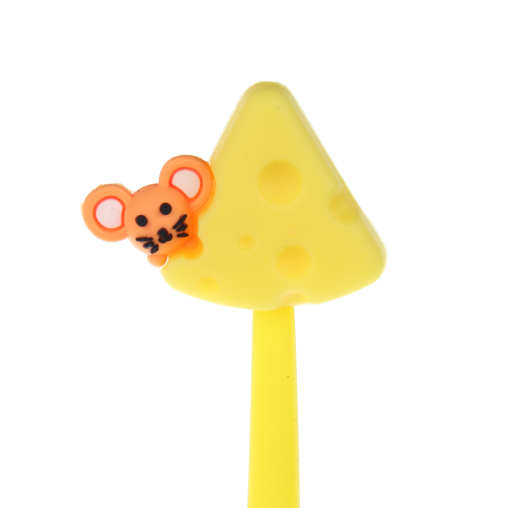 Ручка гелевая синяя 0,5мм, "Сырные палочки", силиконовый корпус, 2 вида, шоу-бокс - #9