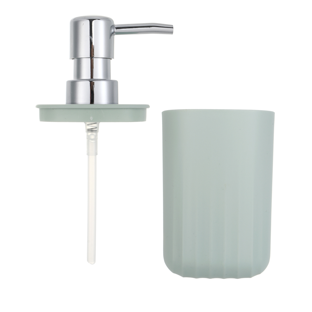 Диспенсер для жидкого мыла тм VETTA Сидней, 250мл, пластик, PP, оливковый, 7x16см - #4