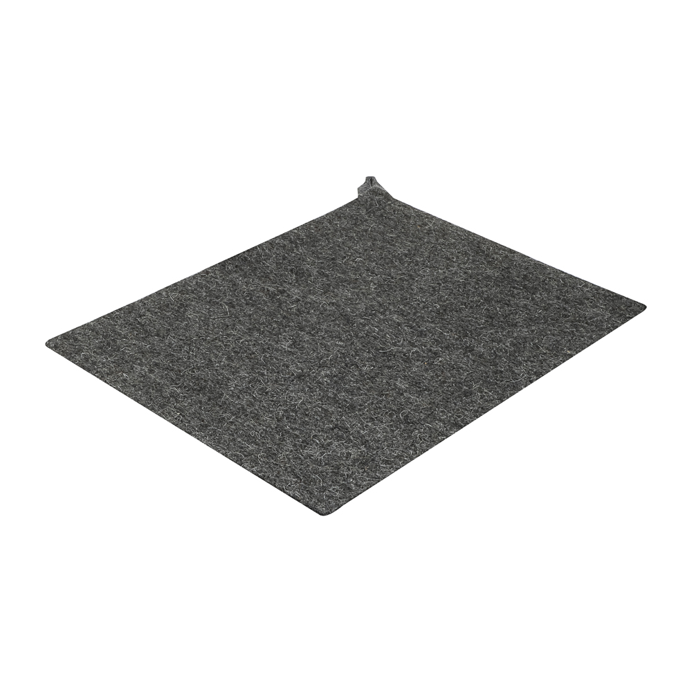 Набор банный ЭКОНОМ 2 предмета без вышивки (шапка, коврик) в пакете, войлок белый/серый - #6