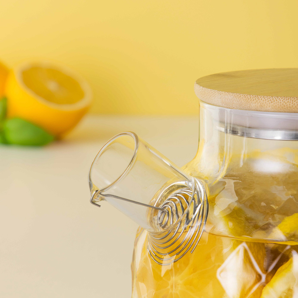 VETTA Чайник заварочный 1000мл, с металл.фильтром, бамбуковая крышка, стекло - #8