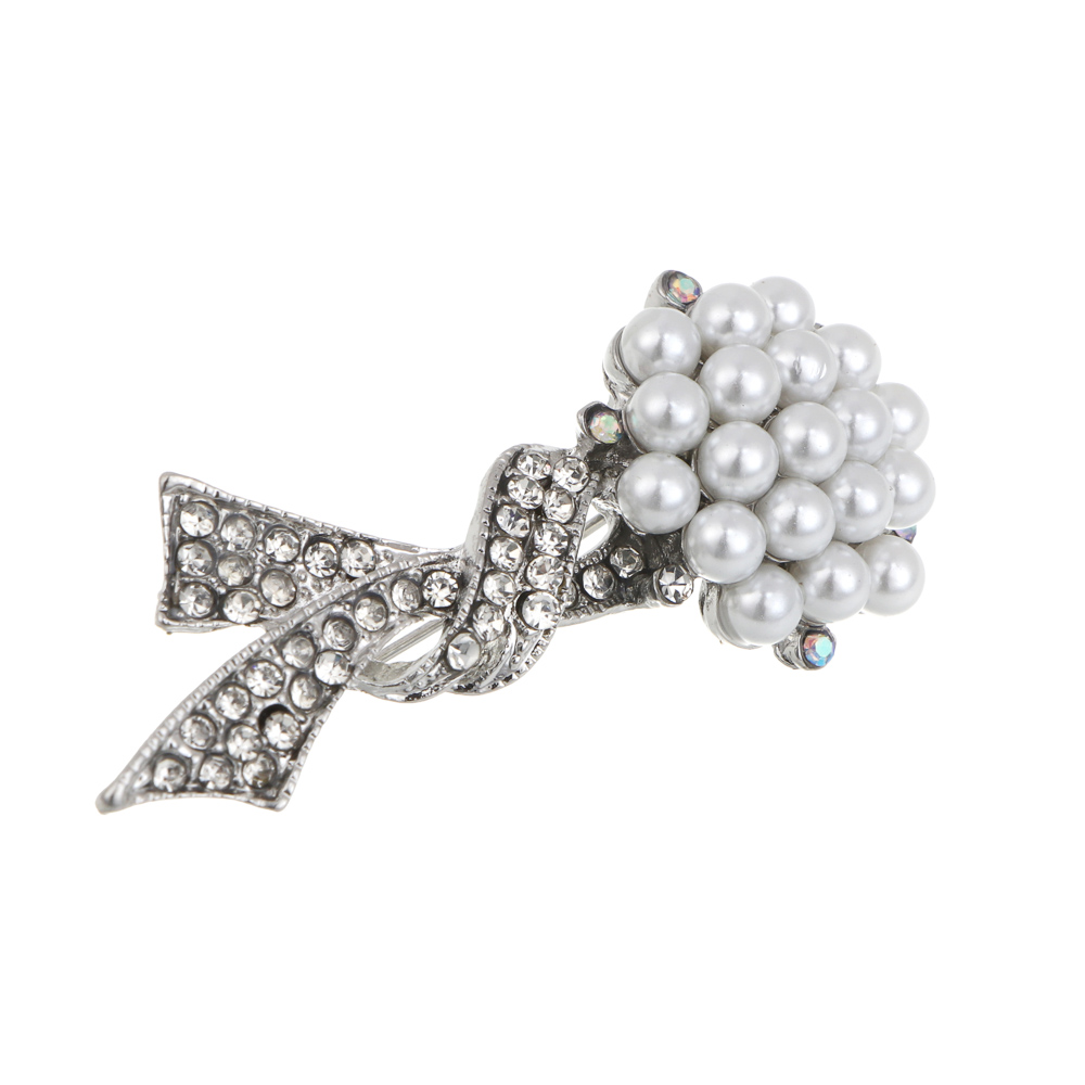 Брошь полумесяц, цветок, сплав, БЖ25-27 - #2