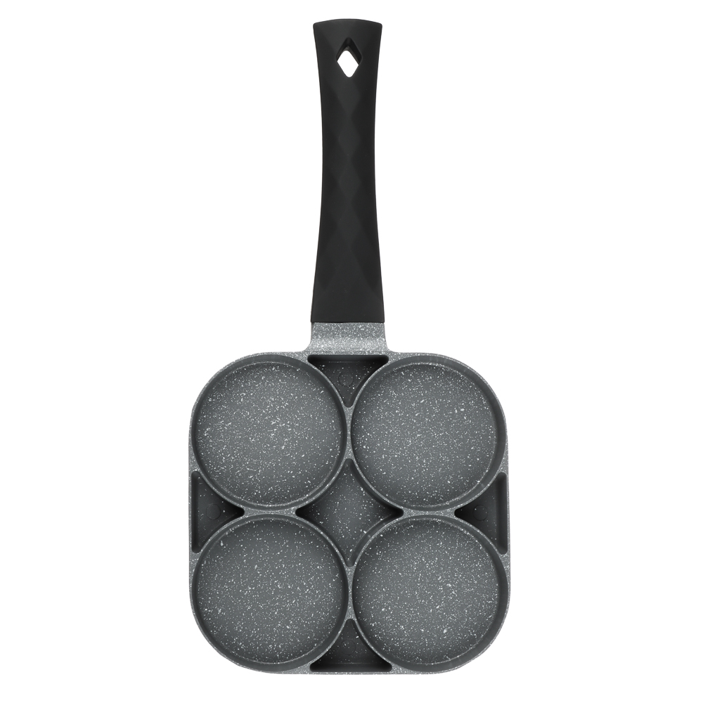 Сковорода литая тм SATOSHI 4 секции, 18см, антипригарное покрытие мрамор, индукция - #7