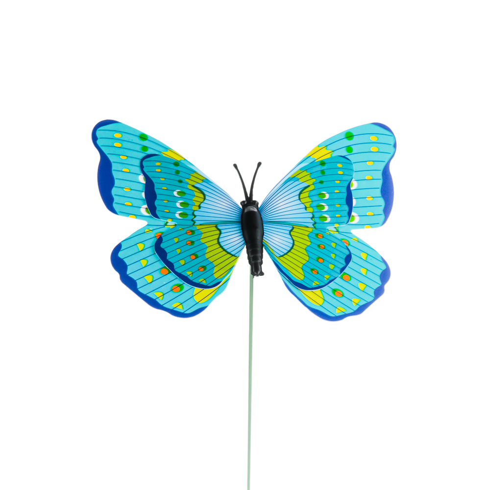 Фигурка на стержне 25см "Бабочка", ПВХ, 7-10см, 10-20 цветов - #2