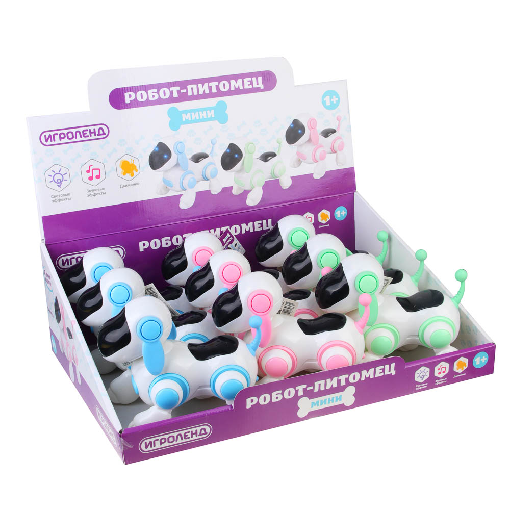 ИГРОЛЕНД Робот питомец-мини в шоубоксе, движение, свет, звук, ABS, 16х10х13см, 2хАА - #3