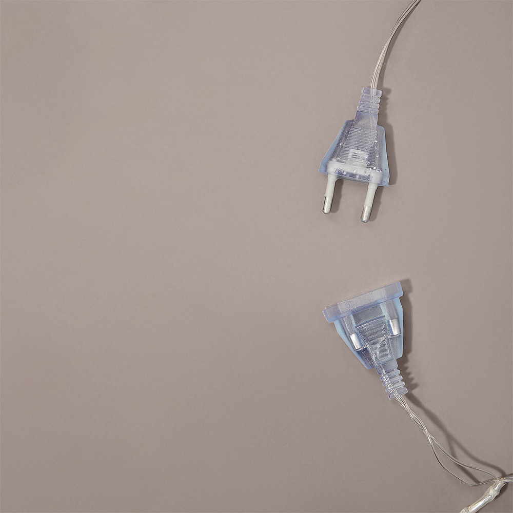 СНОУ БУМ Гирлянда эл. вьюн 14м, 300LED, белый, 30LED мерцание, ПВХ прозр., коннектор, 220В - #12