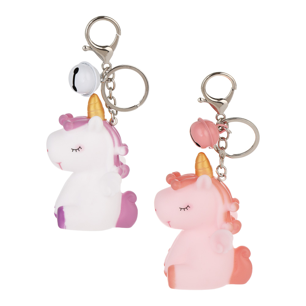 СНОУ БУМ Брелок "Лошадка-Единорог", 5,5х4,5х8см, ПВХ, металл, 2 дизайна - #1