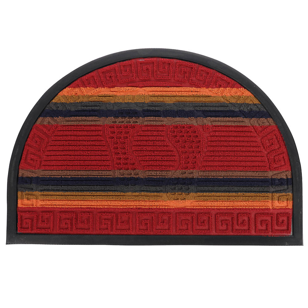 VETTA Коврик придверный, ворсовый с резиновой каймой, полукруг 40x60см, 3 дизайна - #2