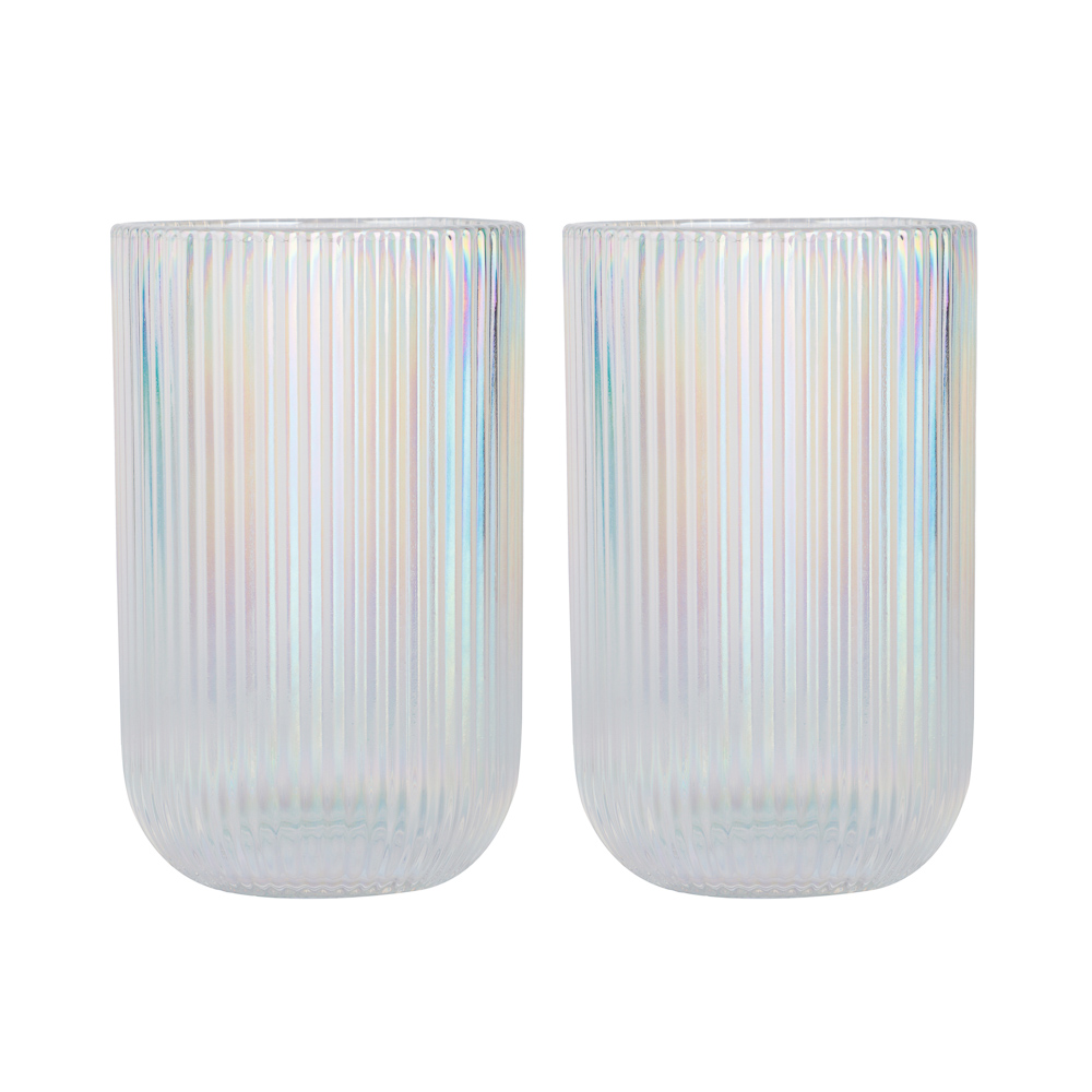 MILLIMI Набор стаканов 2шт, 380мл, стекло, перламутровый - #2