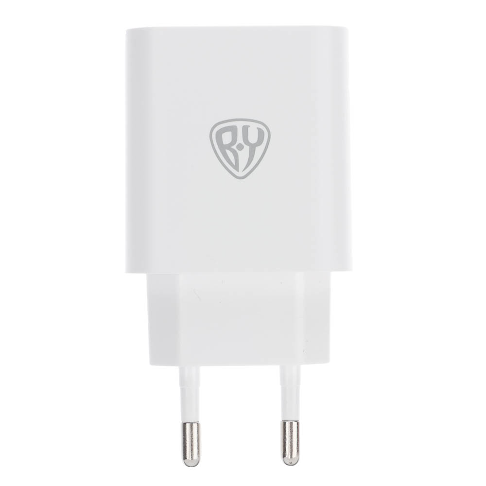 BY Сетевое зарядное устройство Double 10Вт, 2xUSB, 2А, 5В,110-240В, 50-60Гц, пластик белый - #1