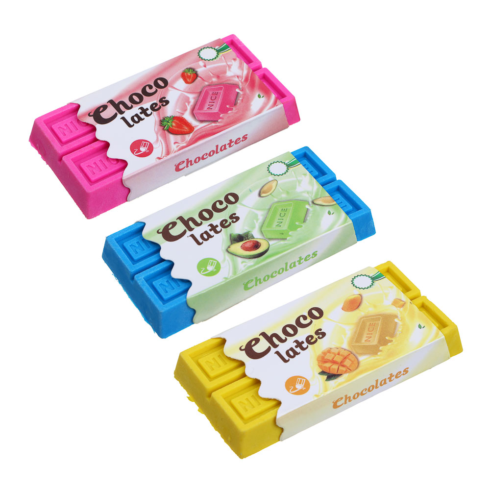 Ластик фигурный в форме шоколадки, 8х4х1см, ТПР, 3 дизайна - #5