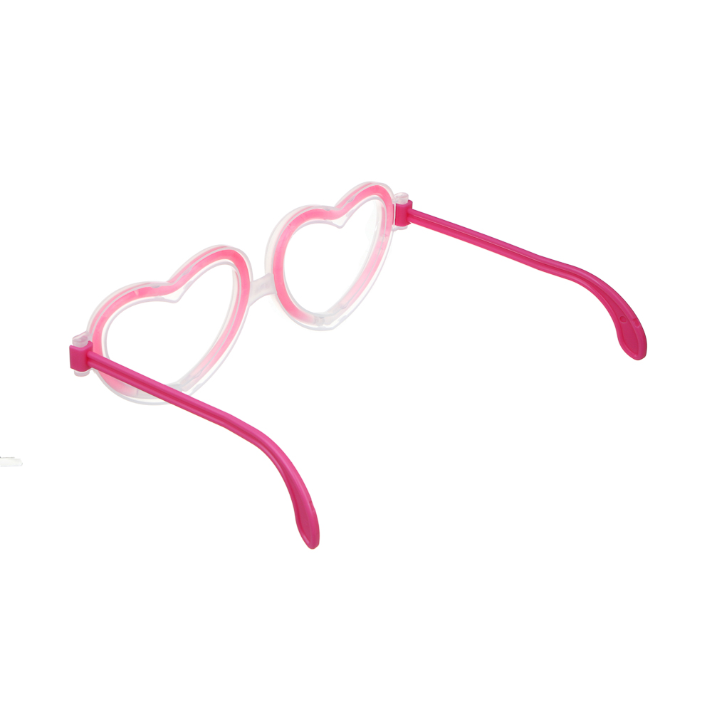 СНОУ БУМ Очки неоновые в виде сердечек, ширина очков 18 см, пластик, 4 цвета - #5