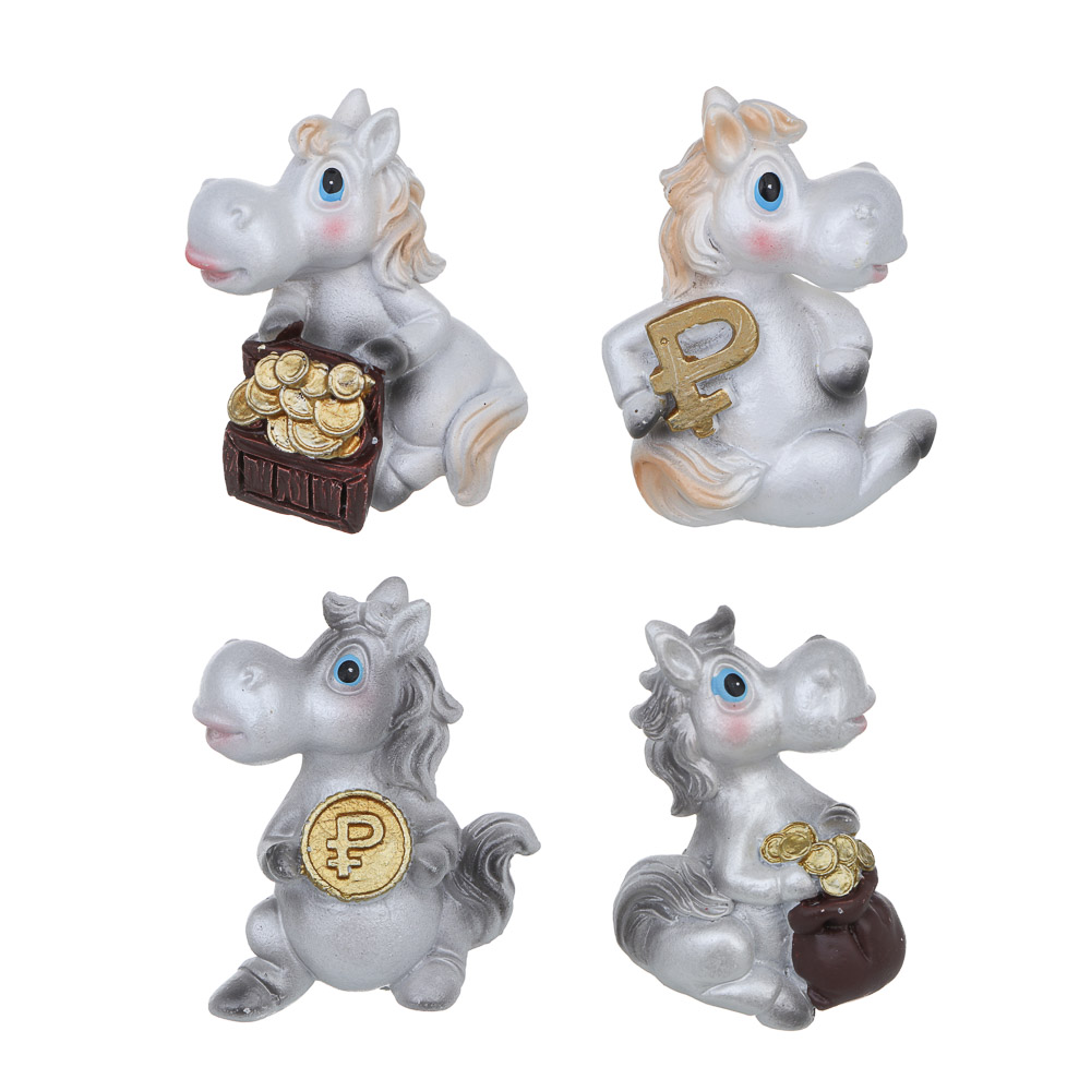 СНОУ БУМ Магнит Лошадка 5x2x6 см, полистоун, 4 вида - #1