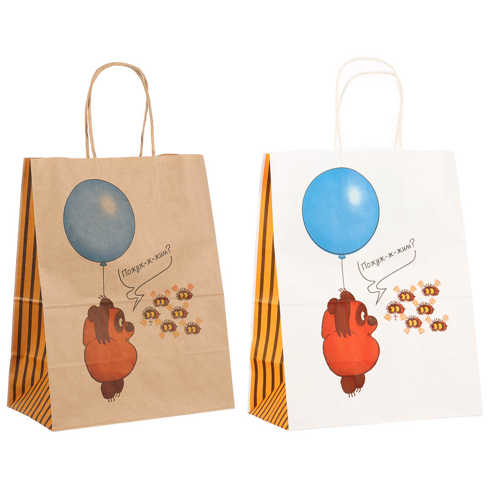 Пакет подарочный с кручеными ручками 24х14х30см, "Винни-Пух. Пожуж-ж-жим", в ассортименте - #1