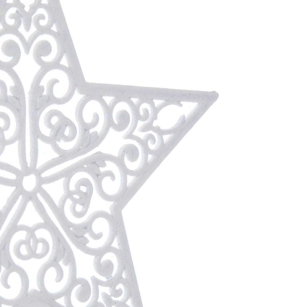 СНОУ БУМ Наконечник на елку “Звезда” 20.5x21.5 см, глиттер, белый, пластик - #3