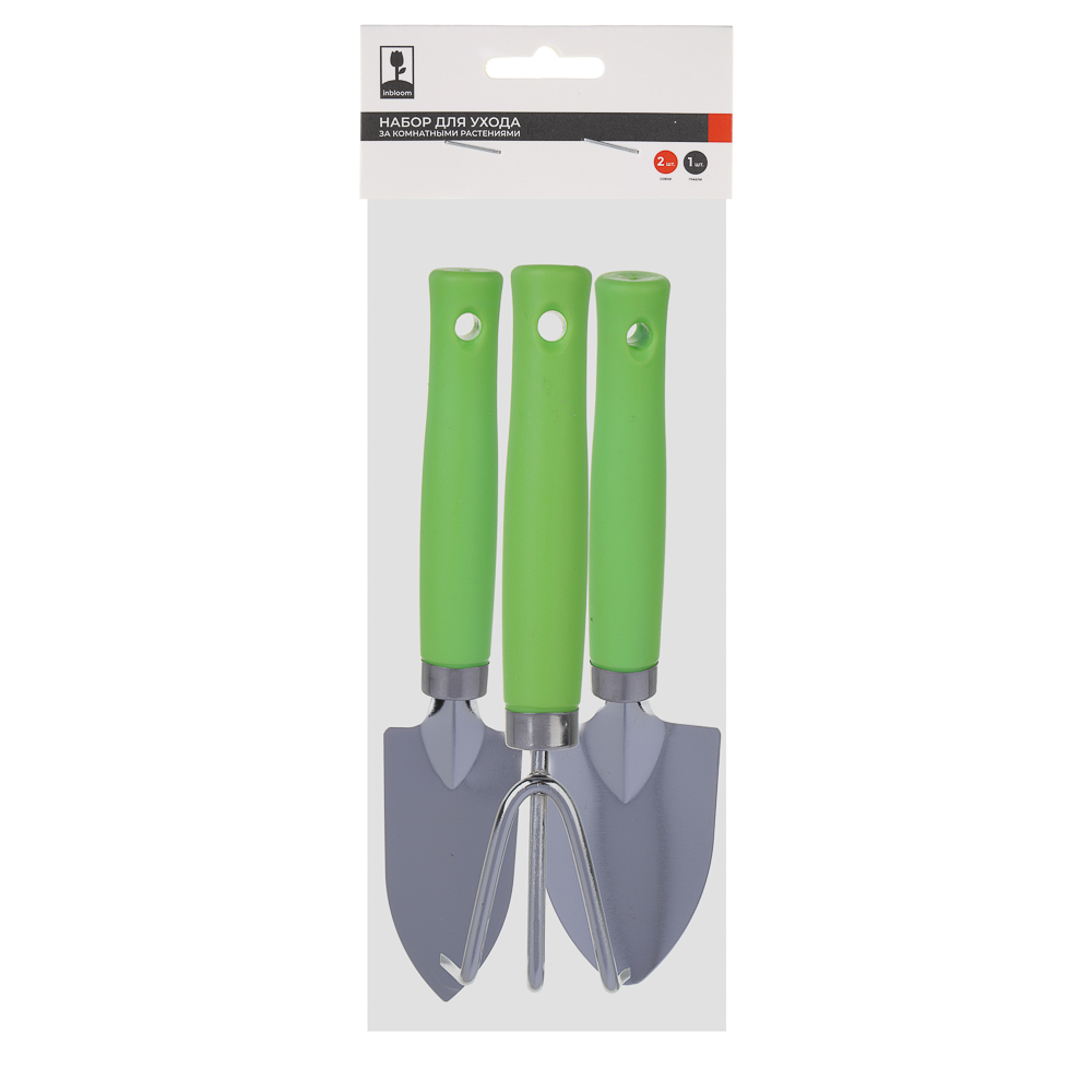 Набор для ухода за комнатными растениями (совки 17.5см, грабли 15.4см) тм INBLOOM, пластик, металл - #5