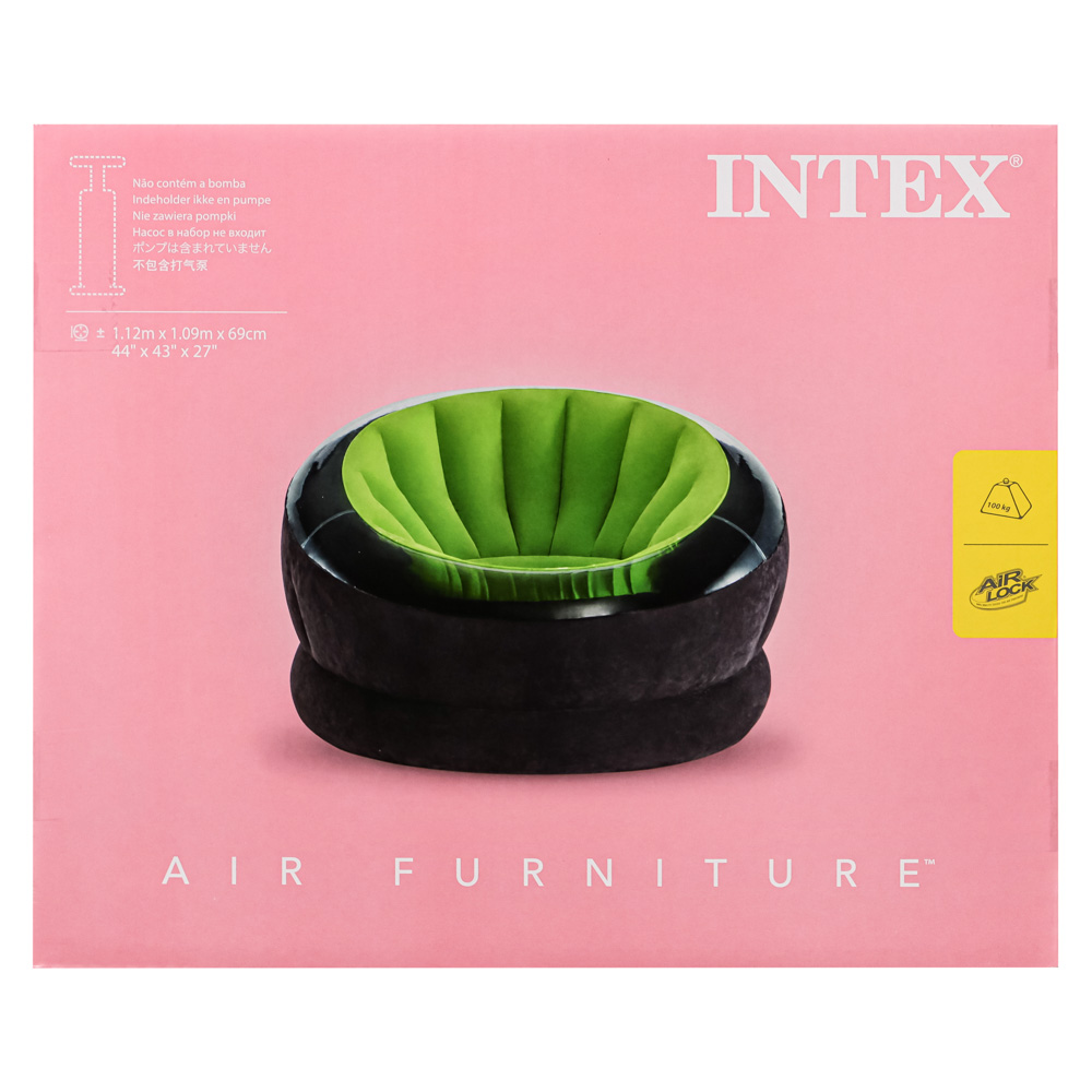 INTEX Кресло надувное EMPIRE, 112x109x69см, цвет зеленый, 68581 - #7