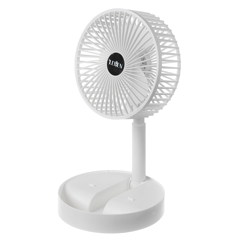 Вентилятор настольный складной тм LEBEN 5Вт, диаметр 16см, USB-кабель, белый - #4