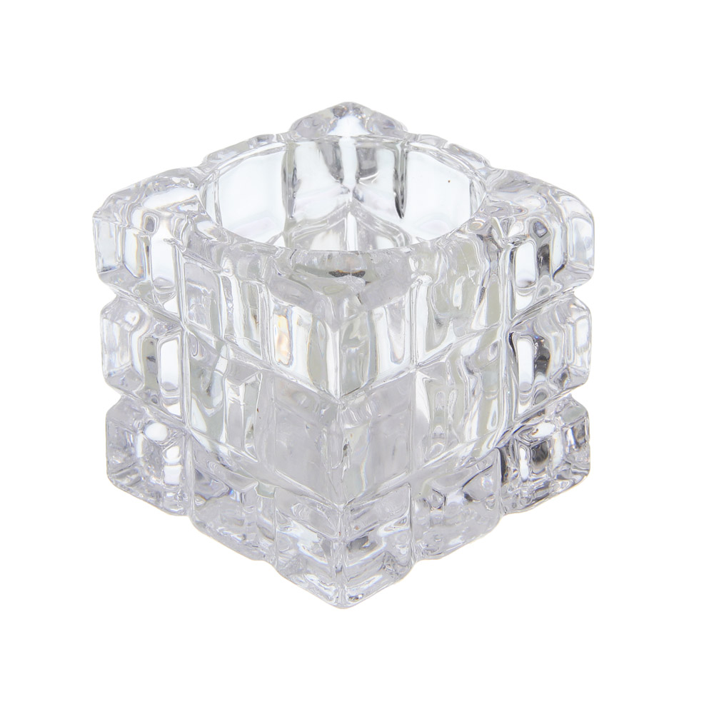 Подсвечник тм LADECOR "Кубик" стеклянный, 5x5x4,5 см - #1