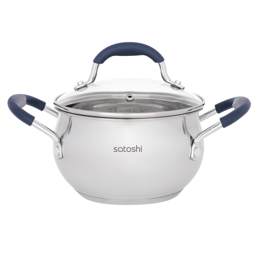 SATOSHI Альба Кастрюля 16х9,5см. 2,1 л. со стекл. крышкой, индукция - #1