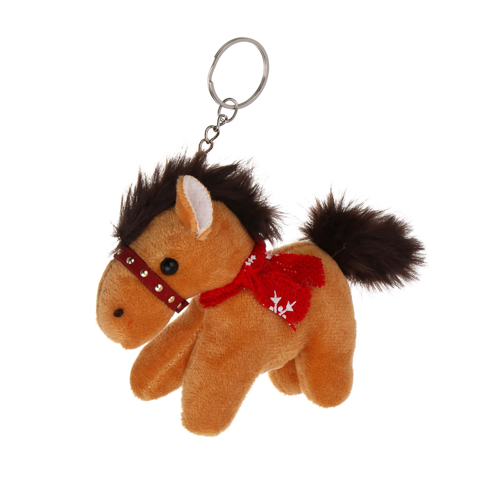 СНОУ БУМ Сувенир мягкий в виде лошадки в шарфике 9x11x5 см, полиэстер, 4 дизайна - #3