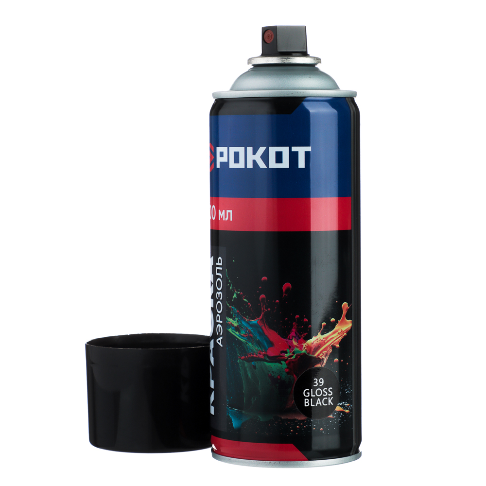 РОКОТ Краска аэрозоль 400мл, черная, глянцевая - #2